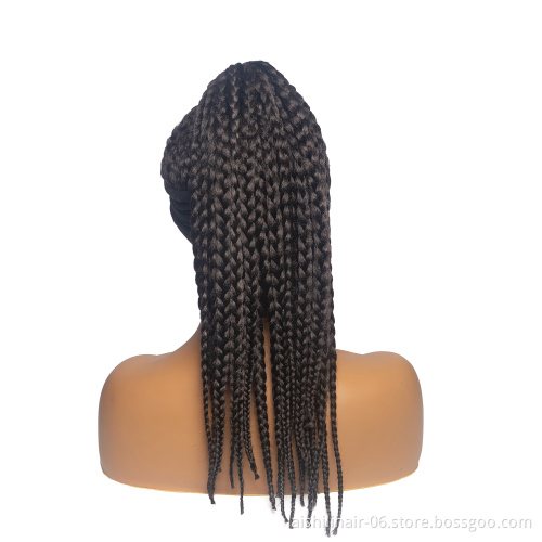 Aishili high quality wrap turban hair yaki braided wigs synthetic headband wig for women